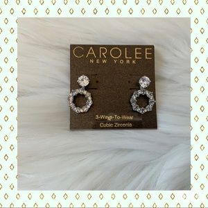 Carolee 3-Ways-To-Wear Cubic Zirconia Earrings New